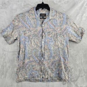 BEAMS Japan Paisley Floral‎ Button Up Shirt Mens Small Short Sleeve